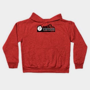 Almost Critical D20 Rolling Logo on Red Background Kids Hoodie